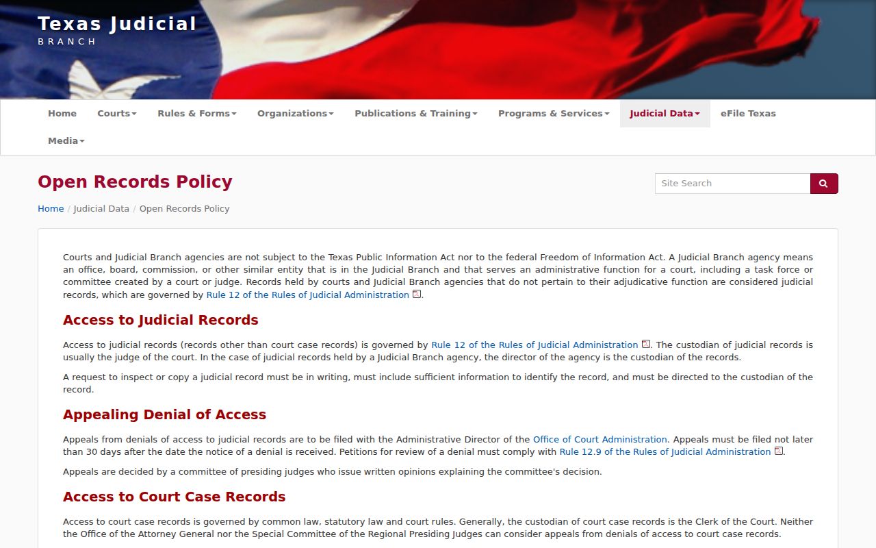 Childress County court records and Texas judicial request policy