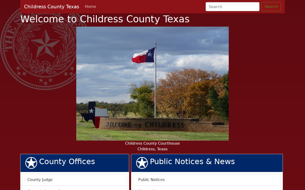 Childress County court docket courthouse office directory